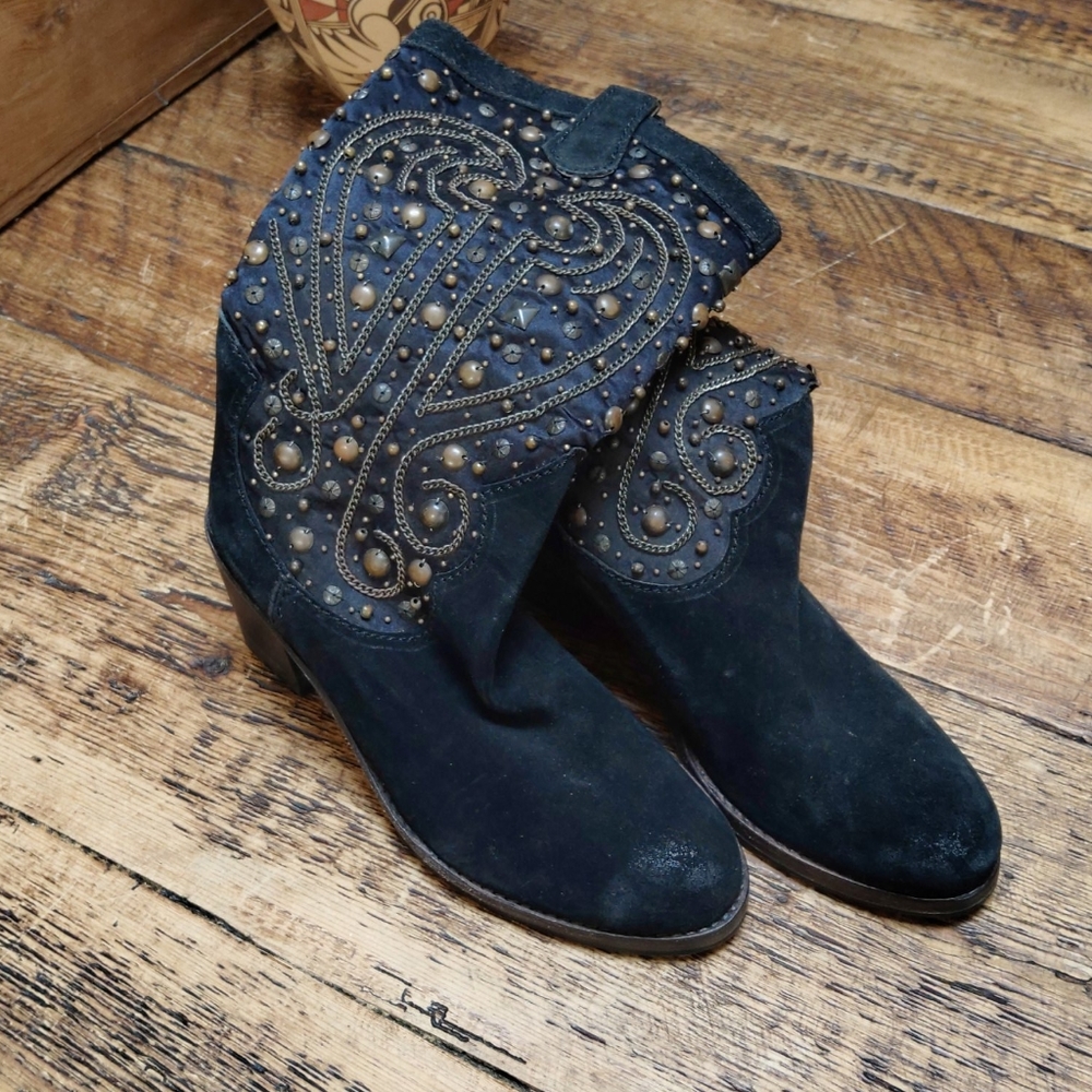 Studded leather boots